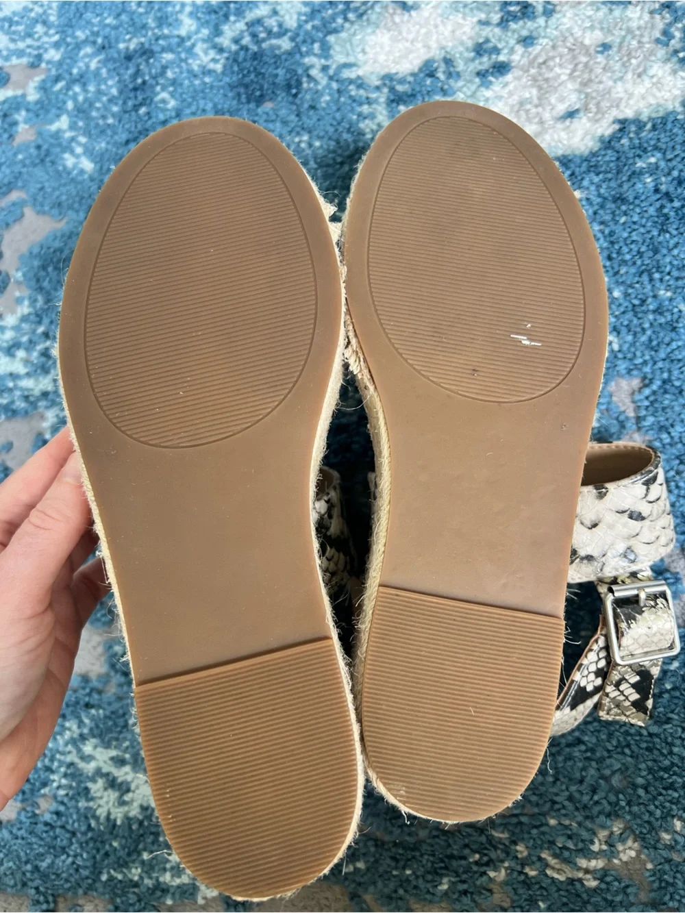 Steve Madden snake skin Slip-On sandal or espadrille